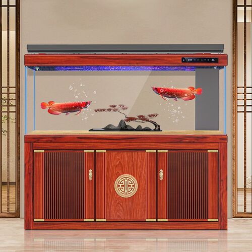 鱼缸客厅2024新款中式家用大型办公室落地超白隔断屏风底滤免换水