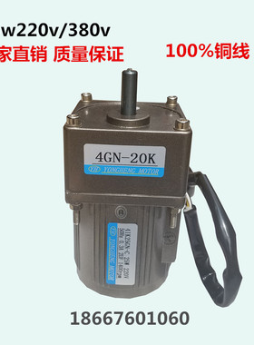 调速电机25W微型齿轮减速马达慢速交流立式220v380v4IK25RGN-C