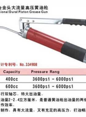 正品台湾力高600CC 双轴合金头大流量高压黄油枪R-468特大出油量
