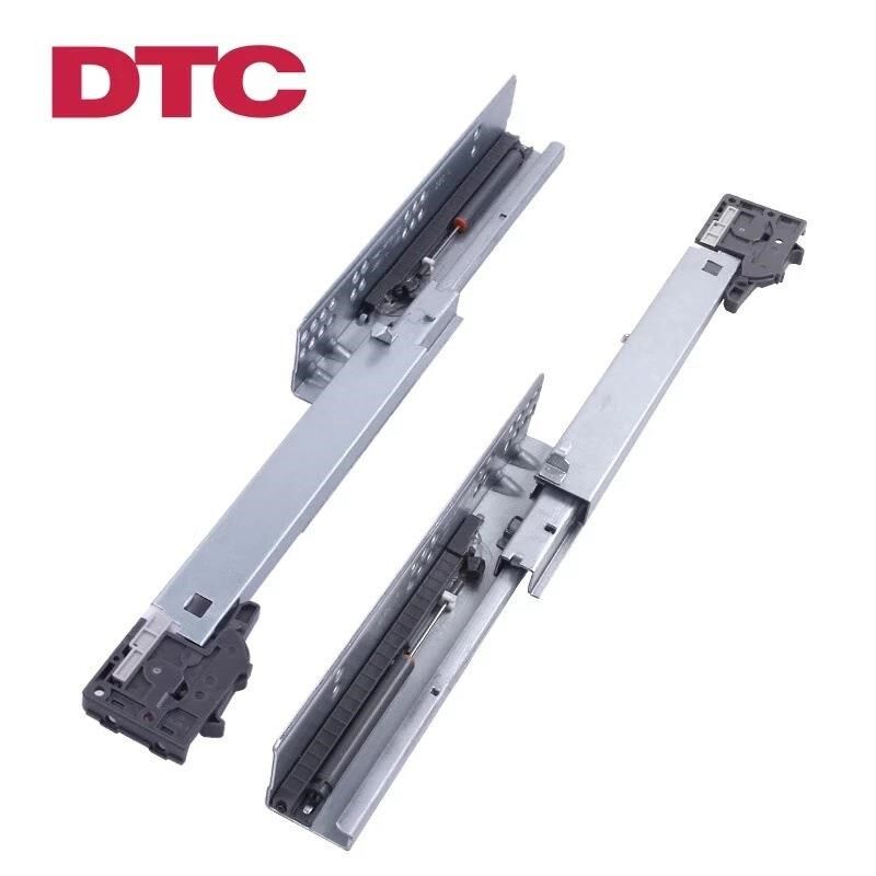 DTC东泰滑轨隐藏轨托底轨三节轨阻尼暗藏全拉【前连接件带把手】