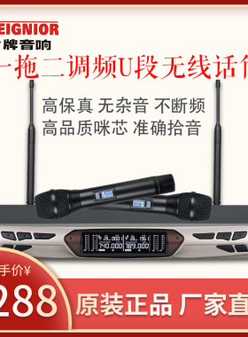 SEIGNIOR/君 AK-828 无线话筒一拖二U段家用K歌KTV会议舞台麦克风
