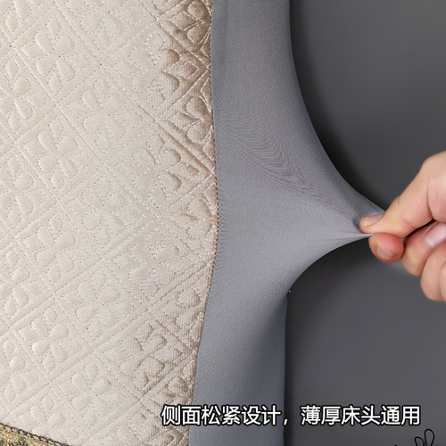 新布艺全包床头罩实木床头套加厚欧式皮床防尘罩1.5m1.8床保护套