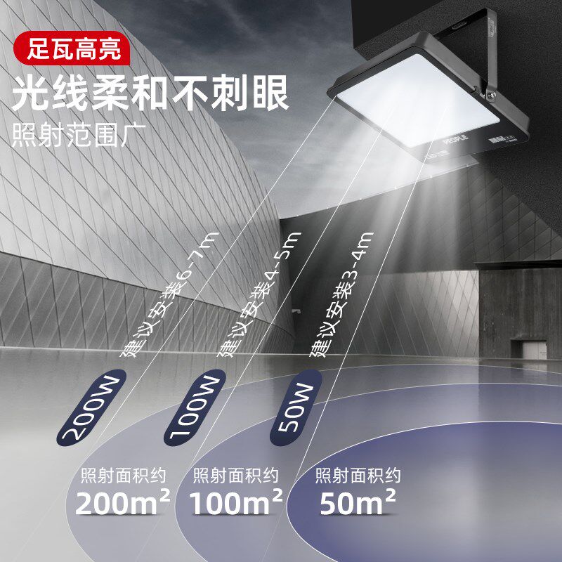 LED足瓦投光灯家用庭院摆摊防水照明灯具室外广告牌夜间探照射灯