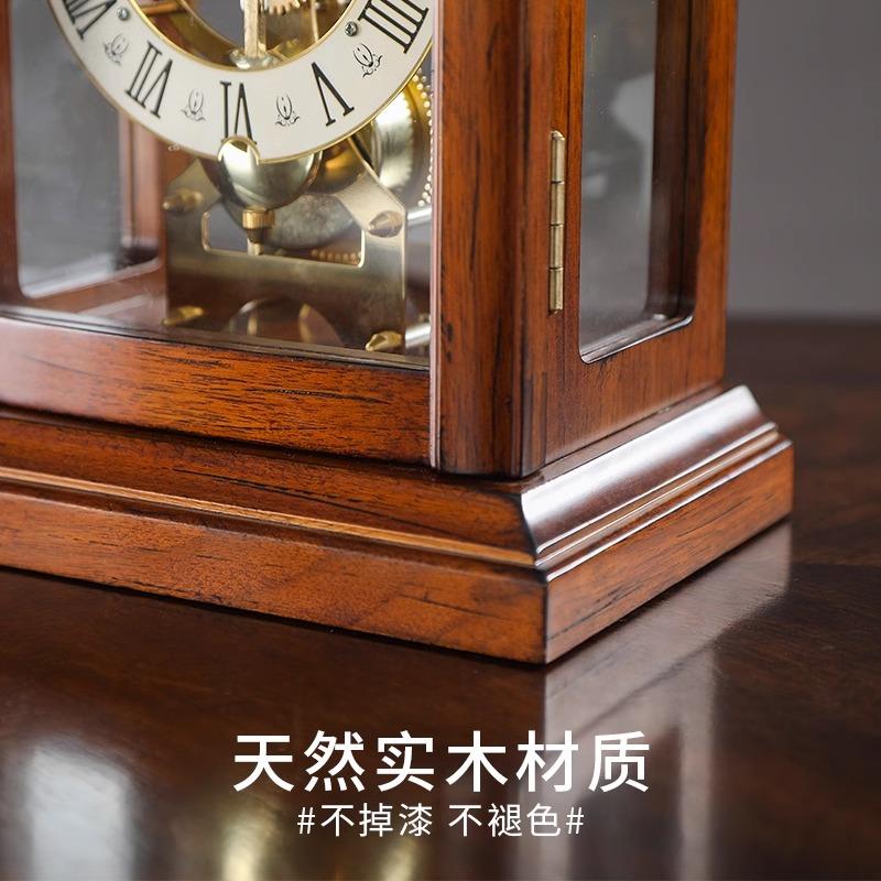 威弗列德中式客厅家用桌面钟表摆件老式台式摆钟复古实木机械座钟