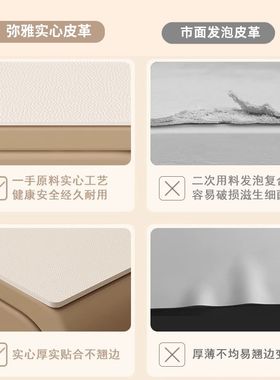 奶油风餐边柜斗柜黑白皮革桌垫鞋柜防脏台面玄关保护垫子电视机柜