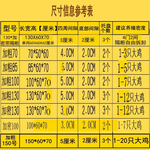 鸡笼子隔断兔笼粗加密鸽子笼养殖家用特大号猫笼自动清粪折叠鸡笼