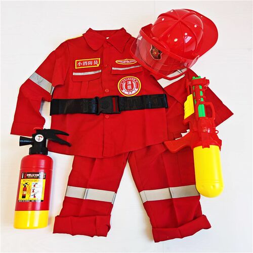 儿童消防员衣服玩具套装喷水灭火器背包水枪角色扮演救援职业体验