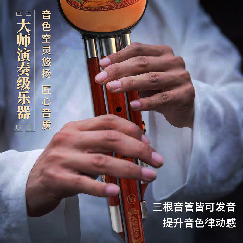 葫芦丝乐器C调学生初学专用降B儿童成人专业演奏型防摔金丝楠竹