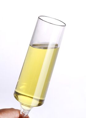 亚克力香槟杯塑料高脚杯PC酒杯黑色灰色防摔酒吧KTV直身香槟杯子