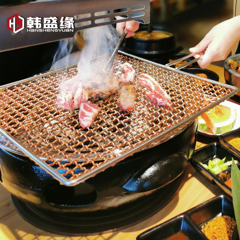 商用加厚铸铁烤肉炉韩式碳烤炉家用圆形炭火烤盘加高水圈烤炉
