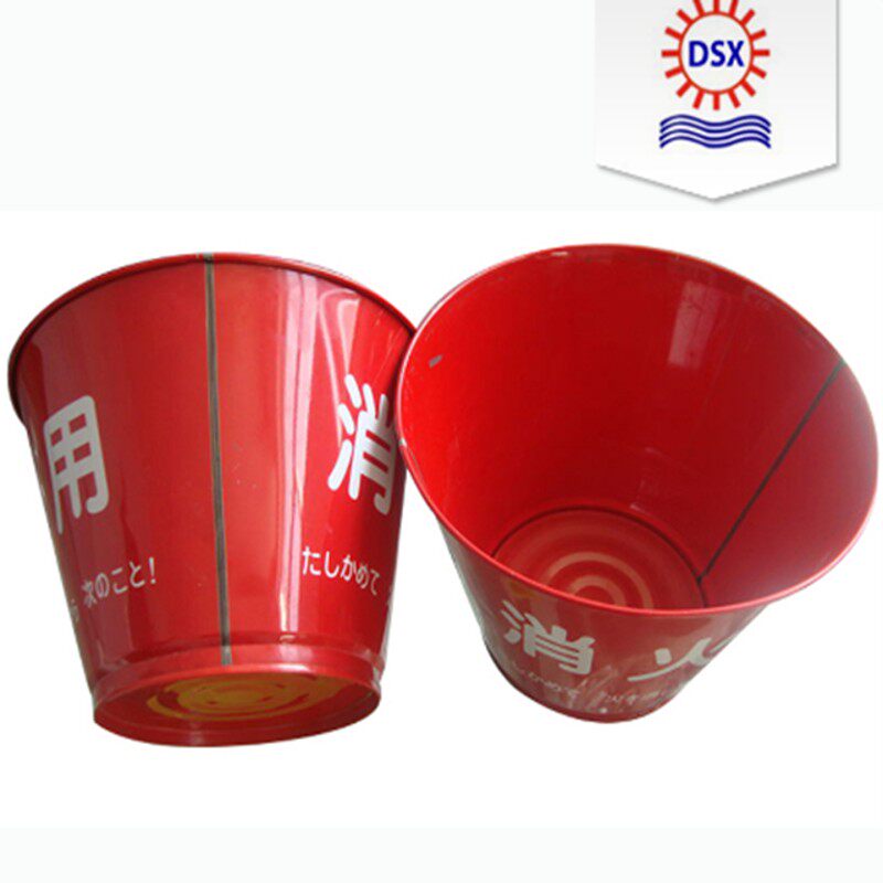 消防桶沙桶消火桶家用铁皮桶提水桶垃圾桶8L灭火桶应急 马口铁桶