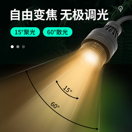南美缸射灯鱼缸射灯变焦灯造景用小型水草灯LED照明灯具防水夹灯