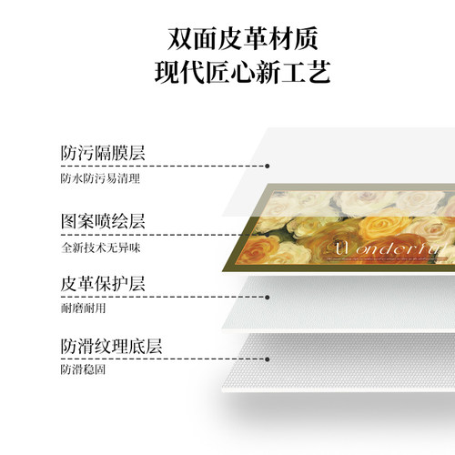 美式桌布轻奢高级感防水防油免洗餐桌垫家用隔热复古皮革茶几桌布