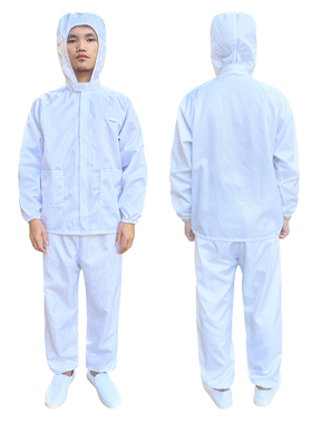 防尘工作服分体连帽男女带口袋上衣带帽紫橙色无尘车间喷漆静电服