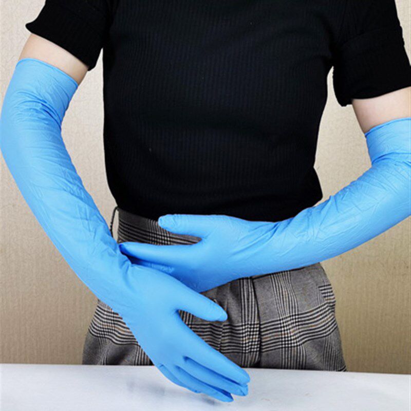 18寸加长薄丁腈耐酸碱贴手家务清洁洗碗洗衣橡胶一次性手套20只装