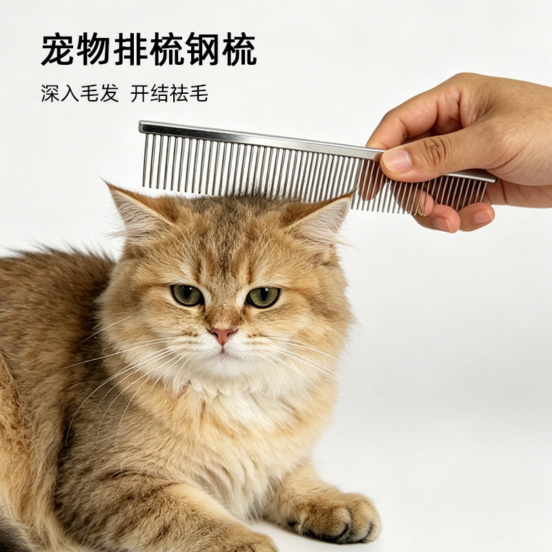 绒笺宠物猫狗梳子排梳开结去浮毛长毛梳专用布偶英短长短免洗神器