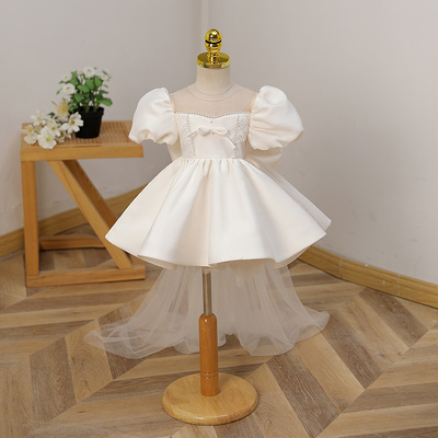 女童蕾丝公主裙连衣裙蓬蓬纱儿童花童周岁生日钢琴演出礼服洋气