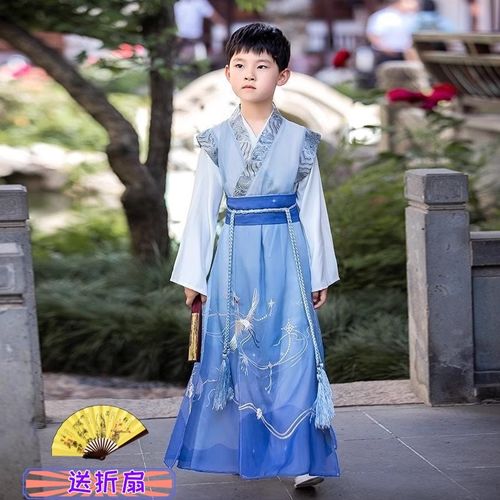 男童唐装汉服夏装男孩中国风春秋2023新款儿童古装夏季国学演出服