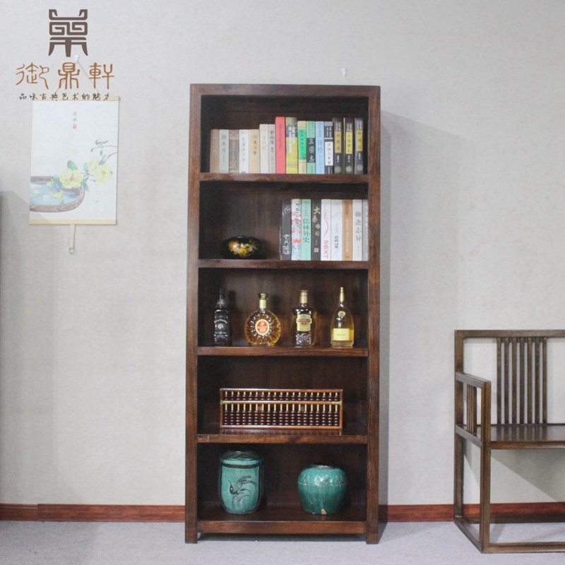 新中式香樟木书架实木书柜落地置物架多宝阁博古架小摆件展示柜子