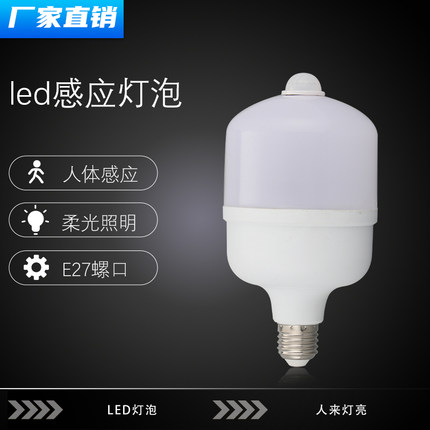 超亮LED人体感应灯泡智能自动红外线光控家用照明楼道玄关厕所灯