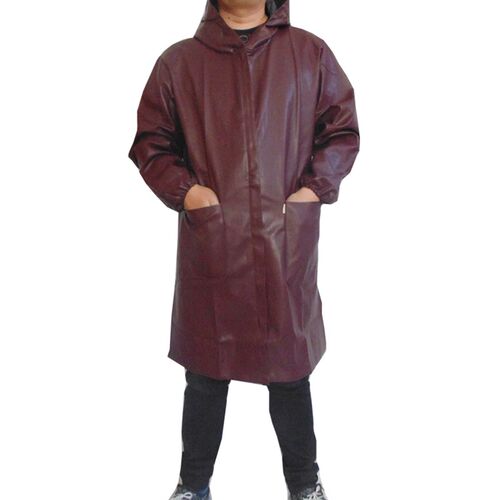 皮革罩衣男劳保服防水围裙工作服机车皮衣外套pu保暖耐磨宽松护衣