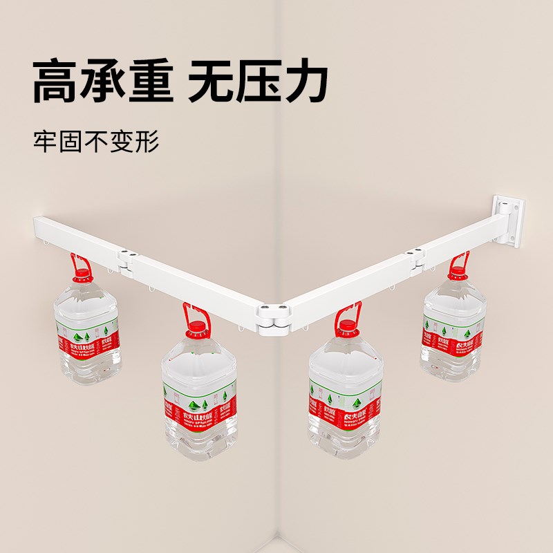 良寻隐形折叠浴帘浴室隔断帘防水布干湿分离可折叠浴杆高档挂帘