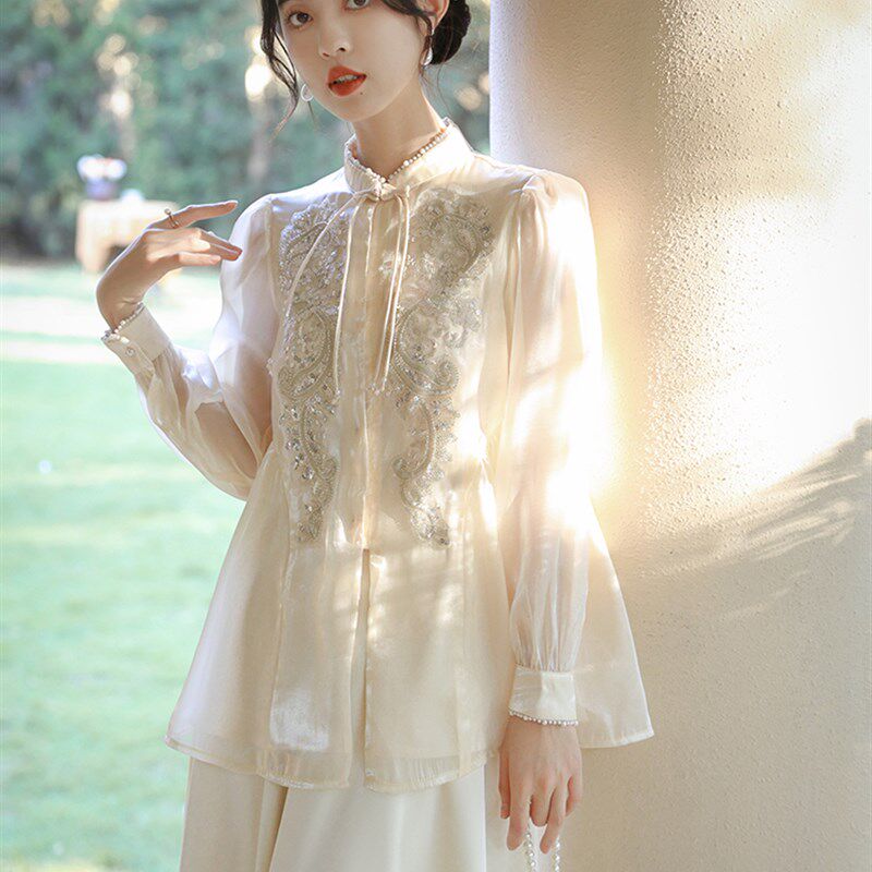 宋制汉服女款唐装上衣改良版旗袍女中国风衬衫国风套装新中式女装