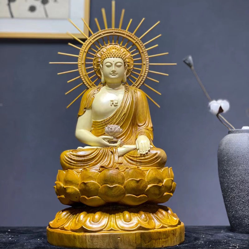 香樟木雕观音菩萨地藏王西方三圣寺庙大型供奉弥勒佛神像客厅摆件