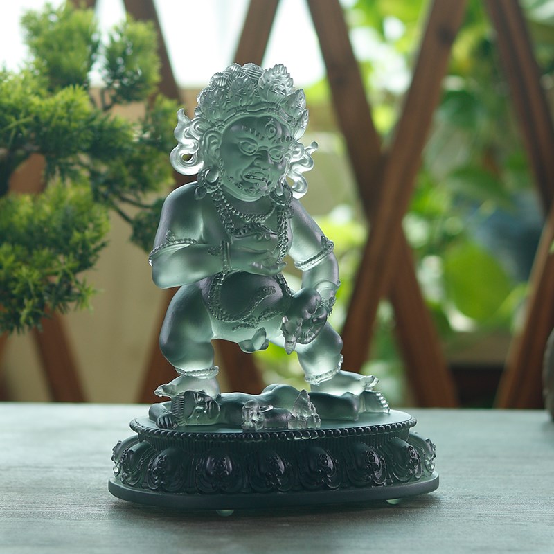 黑财神佛像摆件家居供奉摆件五姓财神琉璃佛像桌面摆件黄财神水供