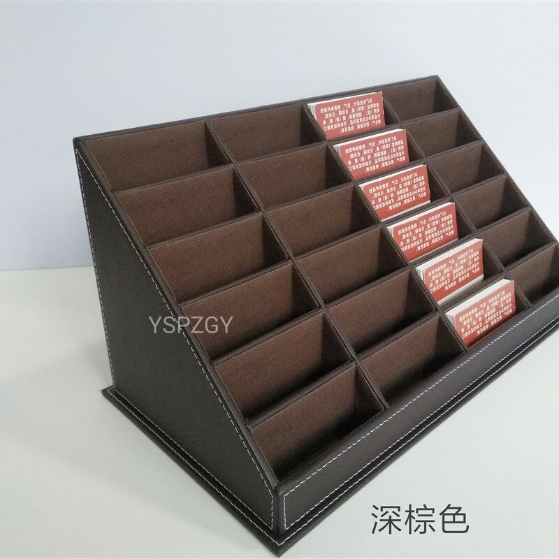 超大容量多层多格高档皮革名片盒夹架名片座创意地产商业务定做