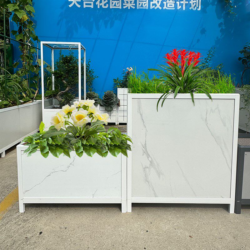 铝合金种植箱瓷砖花箱框架长方形园林护栏花架花坛多肉阳台种菜盆