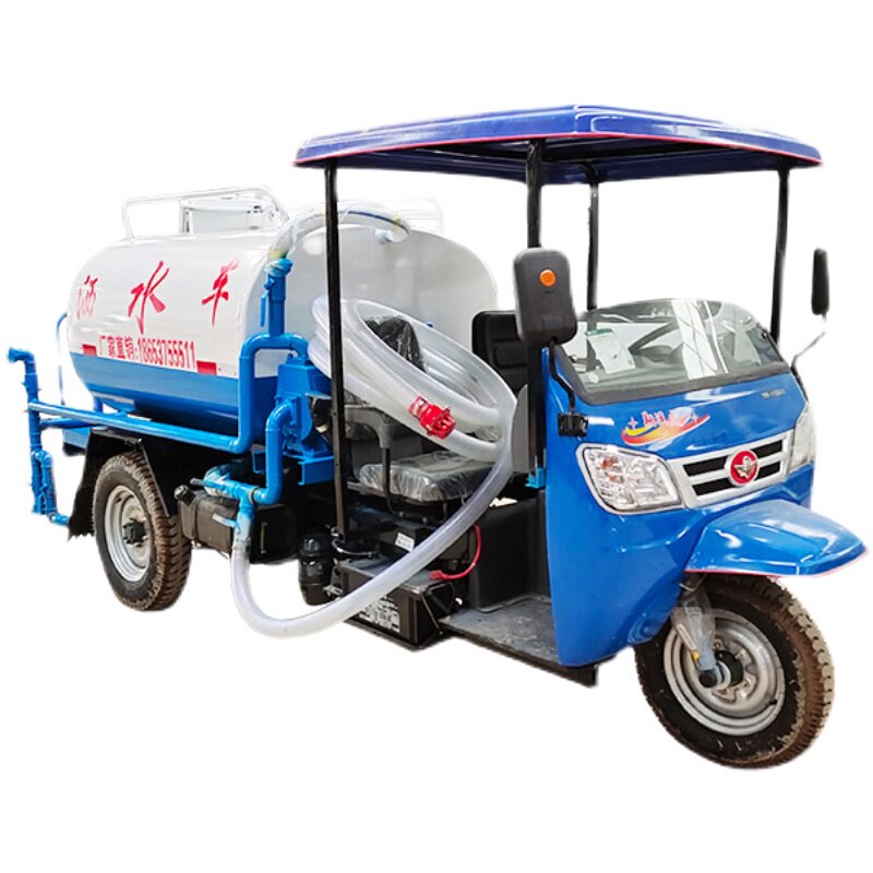 厂区小型汽油摩托洒水雾炮车工地柴油三轮2/3洒R水车7方蓝牌洒水