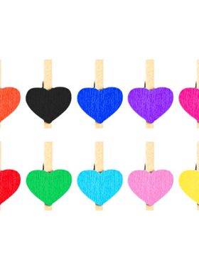 彩色木夹子拍立得照片夹挂墙装饰麻绳夹绳挂绳悬挂照片绳子浪漫背