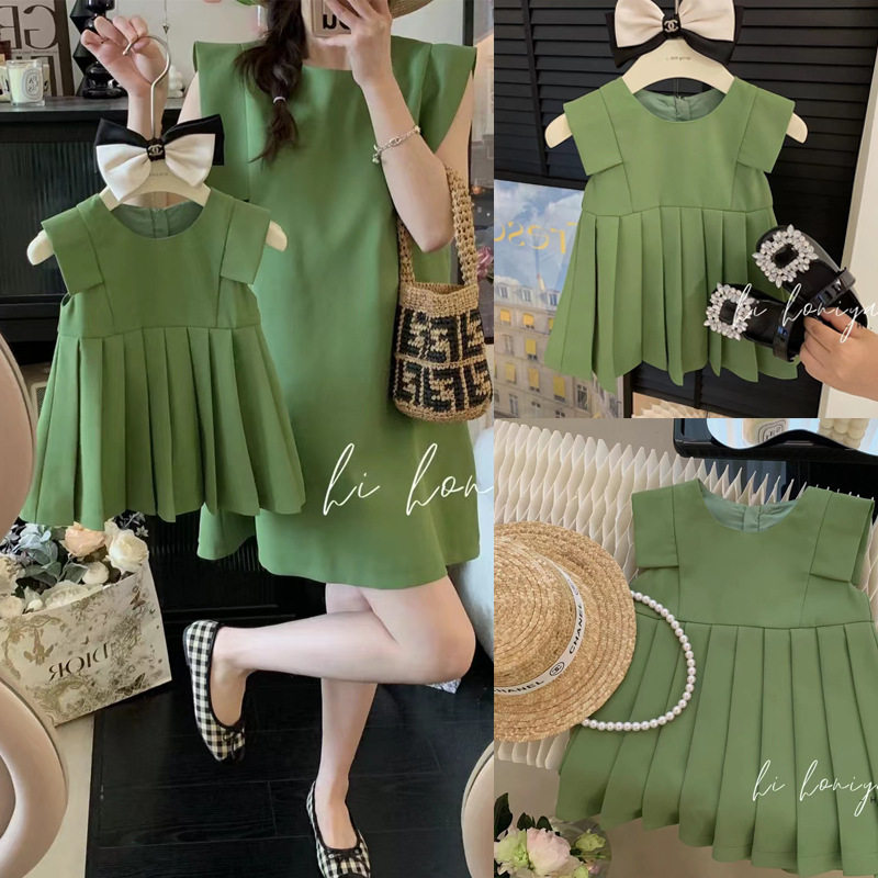 亲子装法式甜美公主连衣裙母女裙夏季无袖气质洋气海边度假高端仙