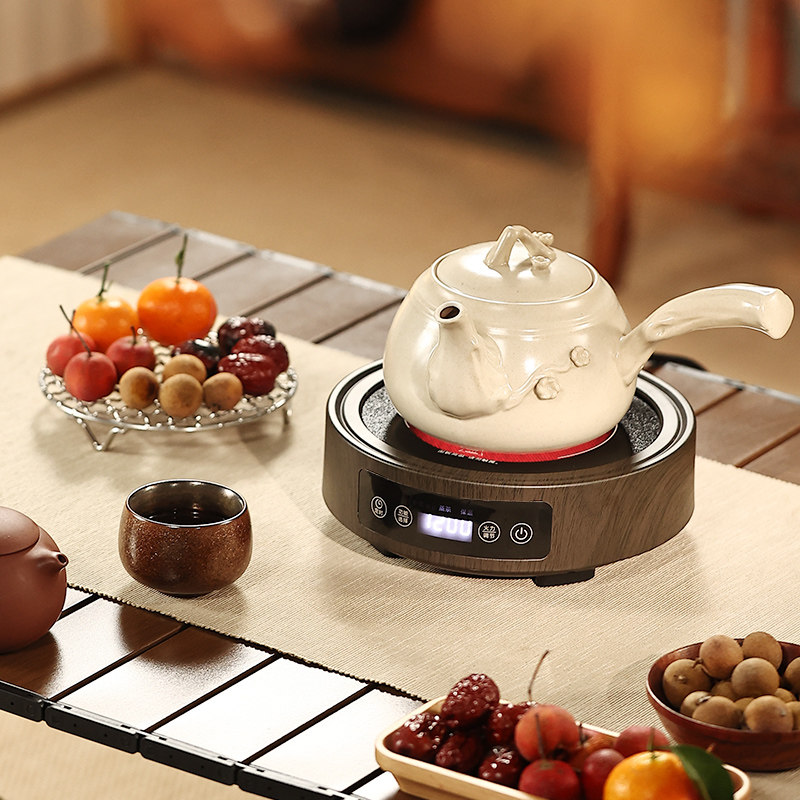 小型黑晶炉围炉煮茶家用烧水迷你多功能不挑壶新款电热煮茶器