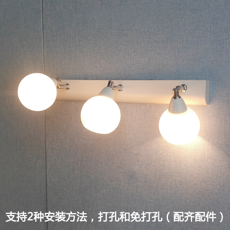 镜前灯卫生间免打孔镜柜浴室洗手间厕所洗漱台补光化妆灯led灯泡