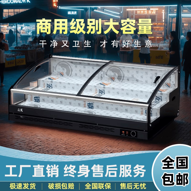 摆摊展示柜三轮车移动炸串卤菜凉菜商用烧烤熟食台式冷藏保鲜柜