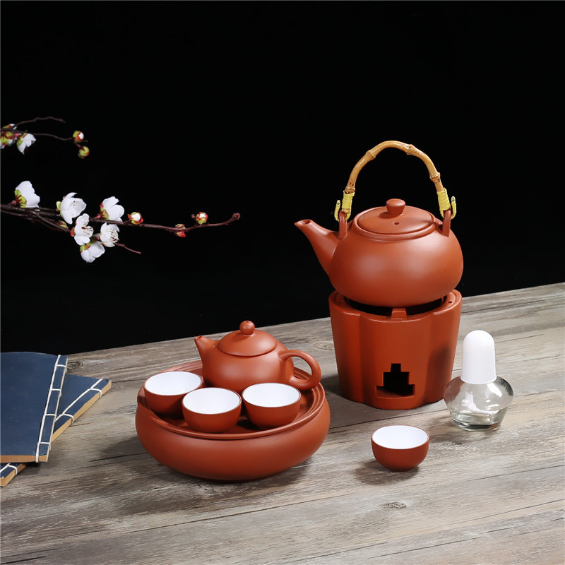 迷你功夫茶具煮茶炉茶具套装酒精炉煮茶器温酒器陶瓷酒精灯烧水壶