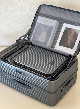 超大容量侧开口行李箱20寸PxC登机箱翻盖旅行箱女学生前开口拉杆