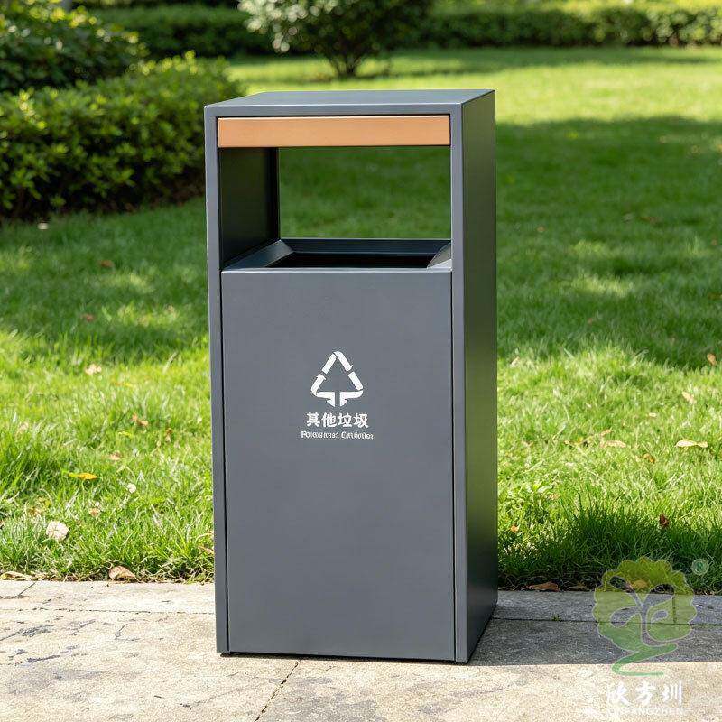 室内购物商场商用喷塑镀锌板铁皮金属垃圾桶玻璃钢果皮箱厂家定制