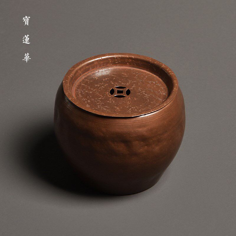 手工制大紫铜建水 铜水盂大水洗A茶洗 大茶渣斗烟灰缸茶道用具笔