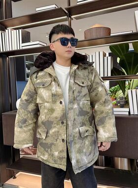 中长款劳保棉e大衣男冬季加绒加厚冷库保暖防寒工作服连帽迷彩棉