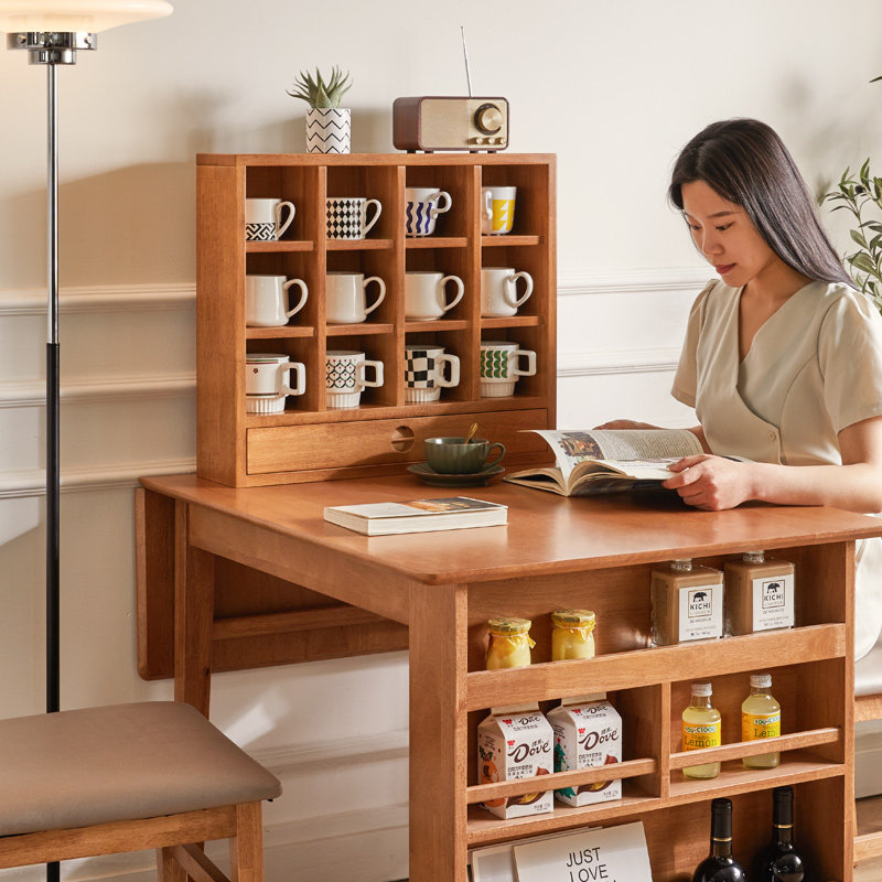 实木杯架实木格子架杯子展示格茶杯架多宝收纳置物搁架桌面展示架