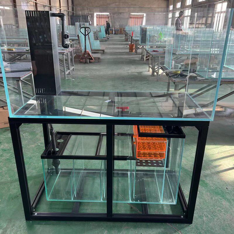 金泰金晶超白鱼缸直角溢流鱼缸兰寿龙鱼锦鲤大型客厅定做底滤架子