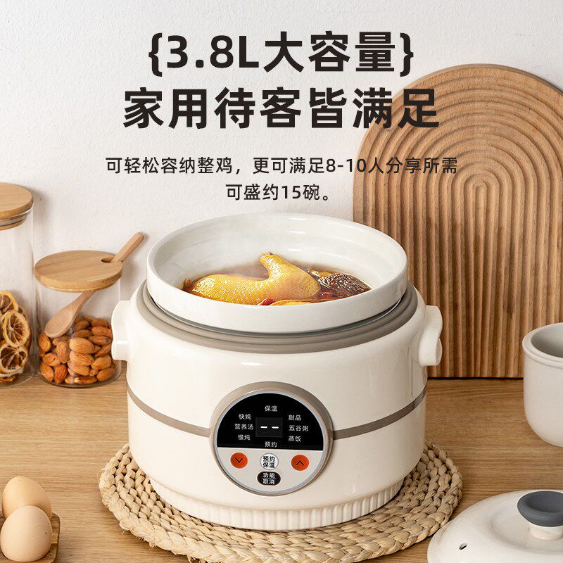 龙光电炖锅煲汤煮粥神器家用全自动电砂锅燕窝炖汤锅陶瓷小型紫砂