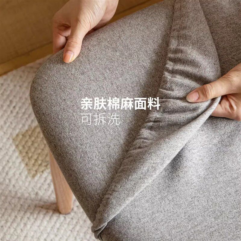 全实木梳妆凳北美橡木化妆椅子软座日式卧室化妆凳子靠背简约方凳