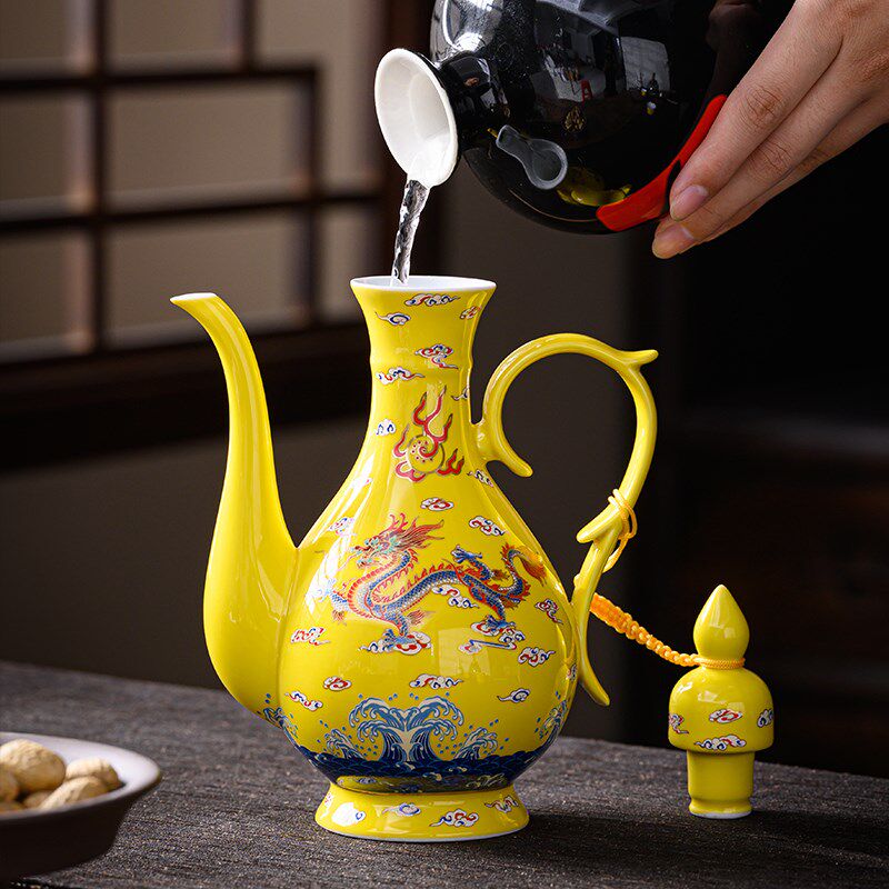 中国风酒壶古风陶瓷复古中式家用白酒壶一斤装仿古分酒壶宫廷酒具