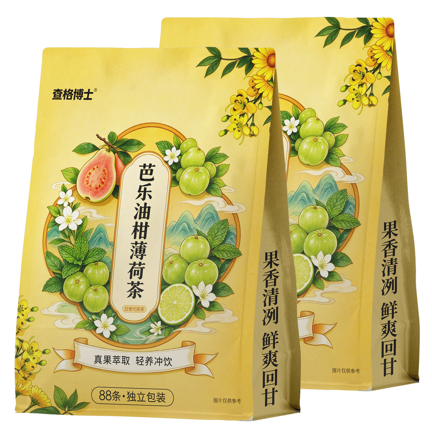 查格博士芭乐油柑薄荷茶冲饮洛神花红茶宅家追剧来一杯养生茶
