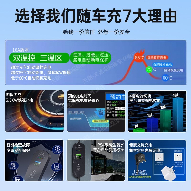 适用乐道L90专用充电枪蔚来家用随车充用品转换器便携式新能源