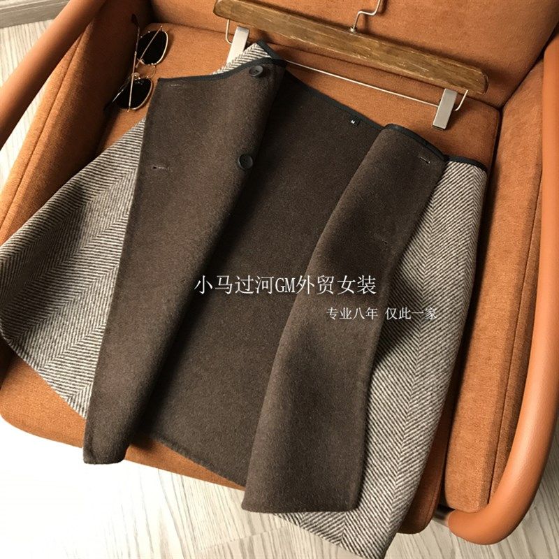 客供双面穿羊毛呢半身裙!品质一万个点赞~秋冬高腰显瘦A字短裙子